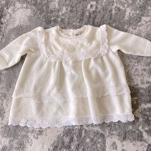 Cream Vintage Lace Dress 3-6 month